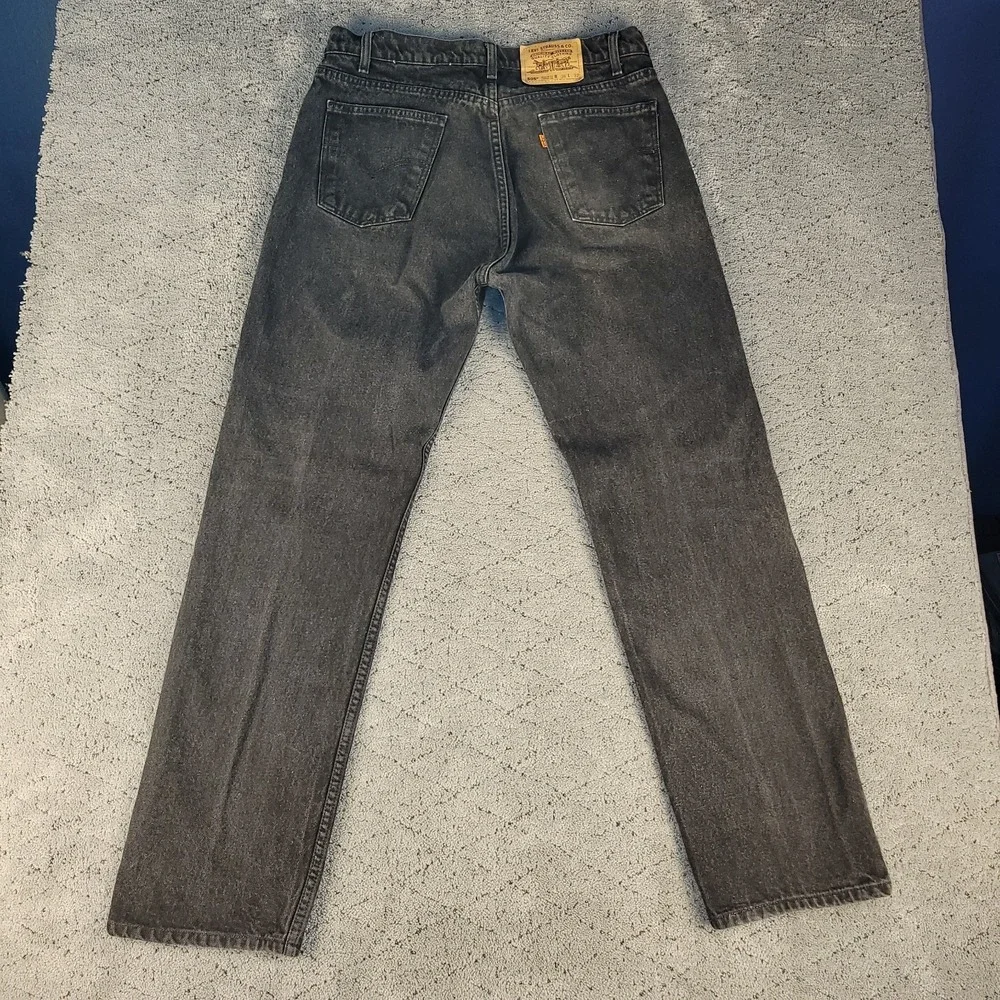VTG Levis 505 Jeans Mens 36x32 Black Orange Tab Straight Leg Regular Fit 90s